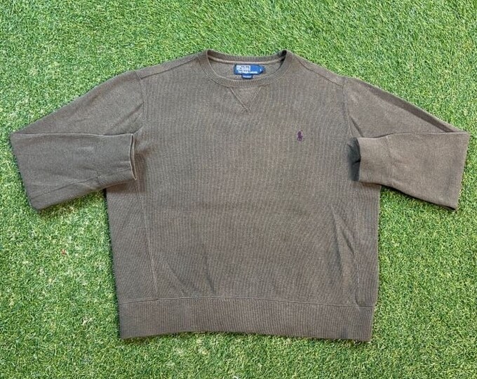 Vintage Polo Ralph Lauren Crewneck Sweater Size Large L Quality 90s RL American Apparel Bear Puppy Dog 1990s 90s Pull Over Comfy Warm