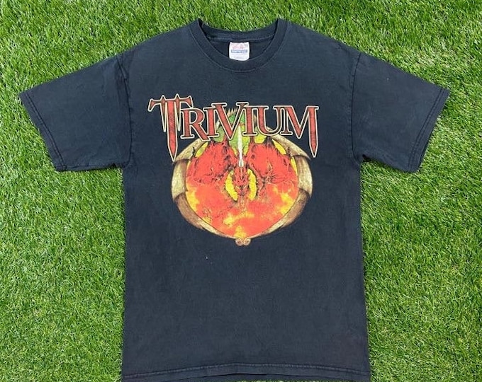 Vintage Trivium T Shirt Rock Band Tee Hanes Size Medium M 1990s 90s Heavy Metal Hard Rock Glam Metal Orlando Florida