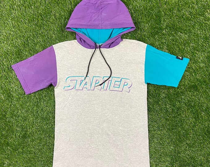 Vintage Starter Hoodie Shirt Made USA Size Small Athletic Wear 1990s 90s Authentic