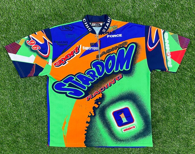Vintage US Stardom Racing Shirt Size Large 1996 Motorcycle Racing 1990s 90s NASCAR Classic Shirt