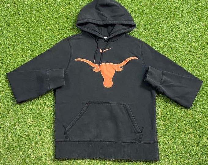 Vintage University of Texas Longhorns Hoodie Sweatshirt Nike Size Small S Austin Texas NCAA College Football Classic Pull Over Oversized 90s