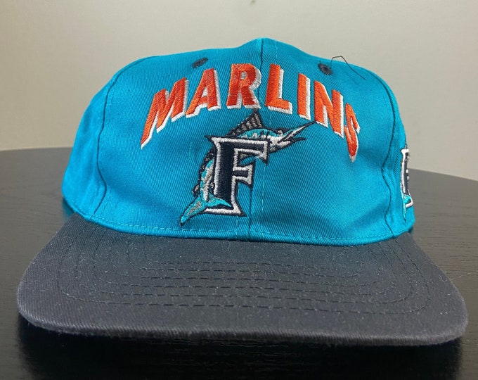 Vintage Florida Marlins Snapback Hat Drew Pearson Youth OSFA MLB Baseball National League Miami FL 1990s 90s