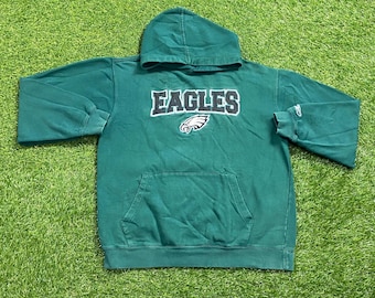 Vintage Philadelphia Eagles Hoodie Sweatshirt Size Youth XL NFL Football Pennsylvania Pull Over Oversized 1990s 90s
