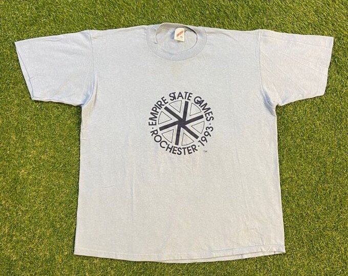 Vintage Empire State Games T Shirt Tee Jerzees Made USA Size Xtra Large XL Rochester 1993 New York Olympics 90s
