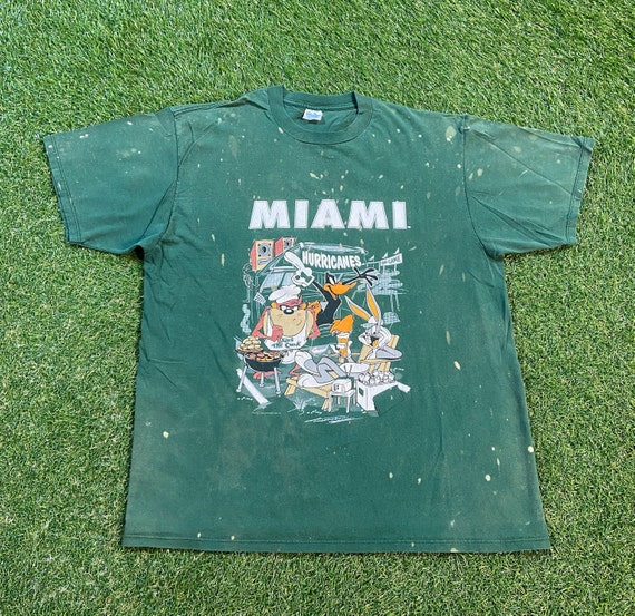 Vintage Miami Hurricanes T Shirt Large 1990 NCAA College Sz Large Single  Stitch