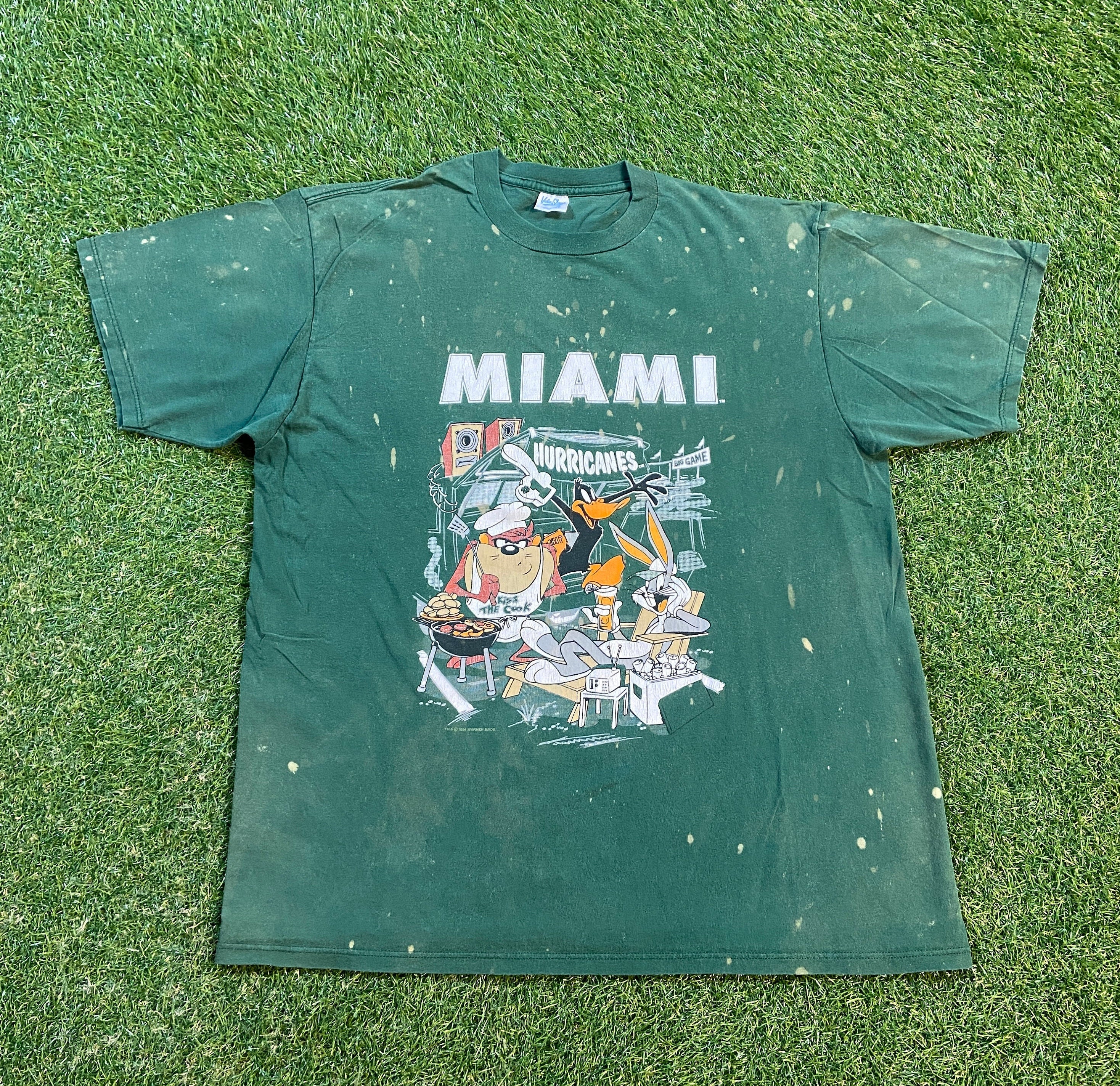 VINTAGE MIAMI HURRICANES TEE SHIRT 1990'S SIZE MEDIUM MADE IN USA