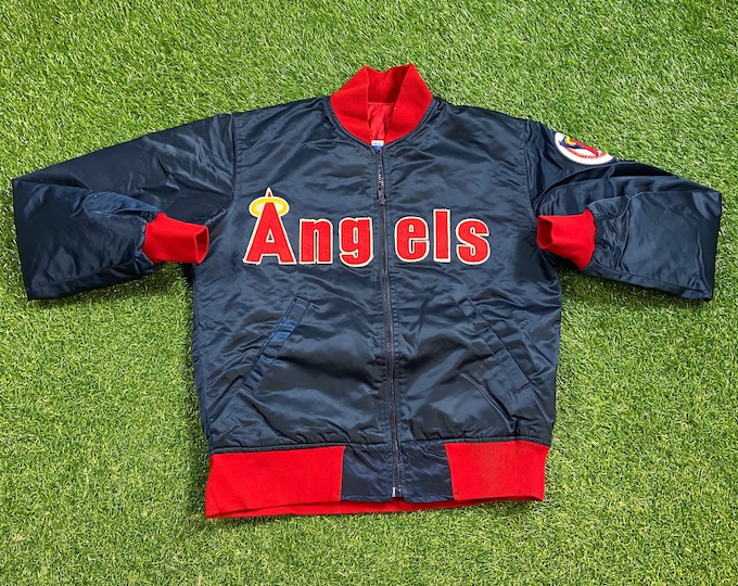 Vintage Anaheim Angels Varsity Satin Jacket Starter Size Small S MLB Baseball California Pujols 1990s 90s