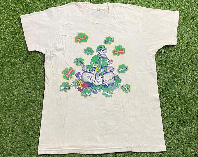 Vintage Anheuser Busch T Shirt Tee Made USA Size Xtra Large XL Bud Light Budweiser Bud Dry Ice Beer Alcohol Drink 1990s 90s