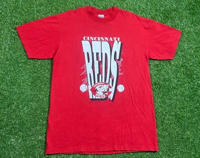Vintage Cincinnati Reds T Shirt Tee Made USA Size Large L MLB Ohio Cleveland Red Baseball Ken Griffey Jr Classic 1990s 90s