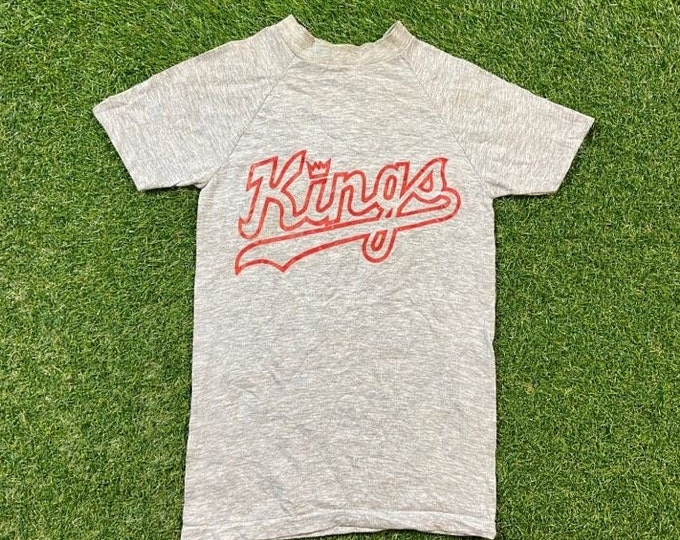 Vintage Sacramento Kings T Shirt Tee Made USA Youth Size Medium M NBA Basketball California 1970s 70s