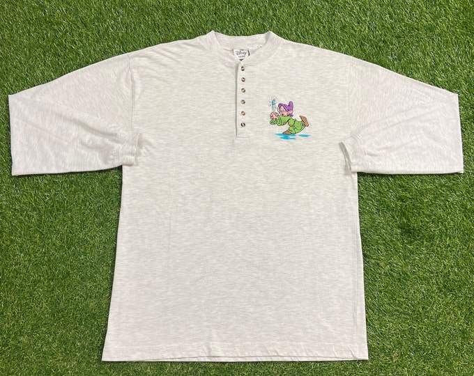 Vintage Seven Dwarfs Snow White Long Sleeve Shirt Size Large L Walt Disney World Magic Kingdom Mickey Mouse Disneyland WDW 1990s 90s