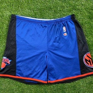 Vintage New York Knicks Gym Shorts 90s Champion Size XXL 2XL NBA Basketball Classic Blue 1990s Msg