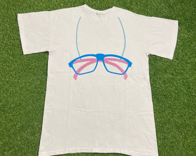 Vintage Glasses T Shirt Tee Size Xtra Large XL Spectators Eyewear Funny Saying Comical T Shirt Comedy 1990s 90s