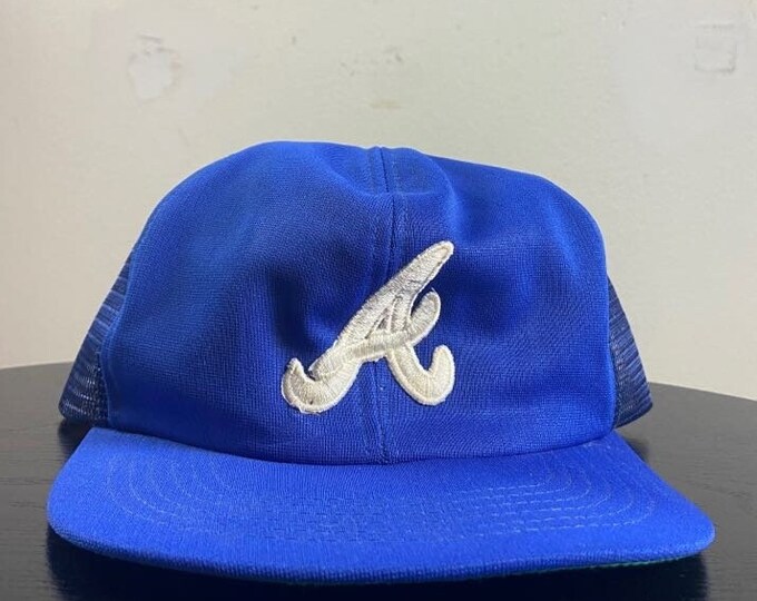 Vintage Atlanta Braves Snapback Hat Size Medium / Large MLB Baseball Georgia ATL National League Classic Hank Aaron Home Run 1990s 90s