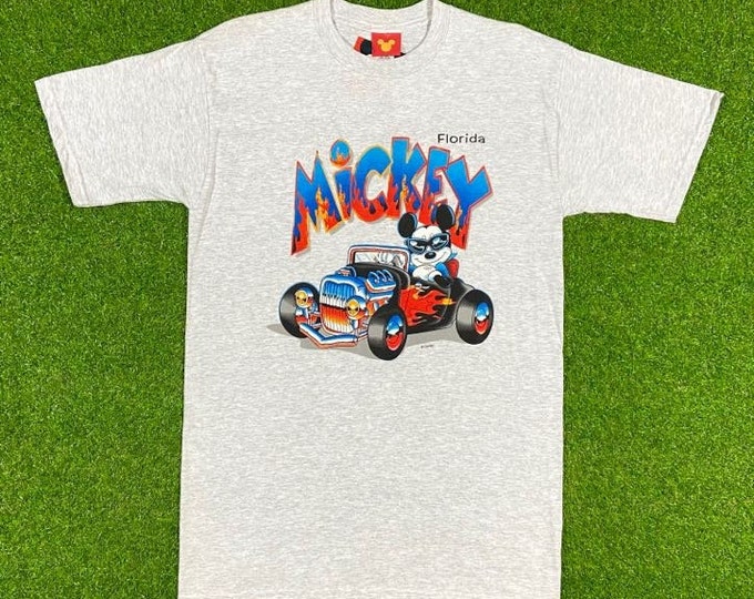 Vintage Disney Mickey Mouse Florida Tee T Shirt Orlando FL 1990s Walt Disney World Classic 90s Magic Kingdom Size Medium M Brand New Tags Ds