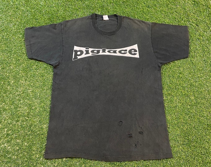 Vintage Pigface T Shirt Rock Band Tee Made USA Xtra Large XL Chicago Illinois Industrial Rock Classic Tour Shirt 1990s 90s Reznor