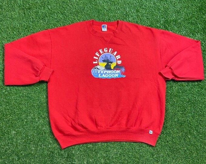 Vintage Typhoon Lagoon Crewneck Sweatshirt Made USA Size XXL 2XL Mickey Mouse Walt Disney World WDW Magic Kingdom Disneyland Water Park 90s
