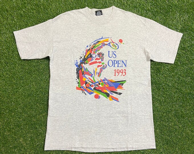 Vintage US Open T Shirt Tee Made USA Size Xtra Large XL New York 1993 Serena Williams Andre Agassi Tennis 1990s 90s