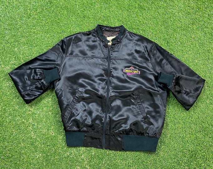 Vintage Universal Studios Hollywood Bomber Jacket Size Large L Rare Los Angeles California Amusement Park Theme 1990s 90s