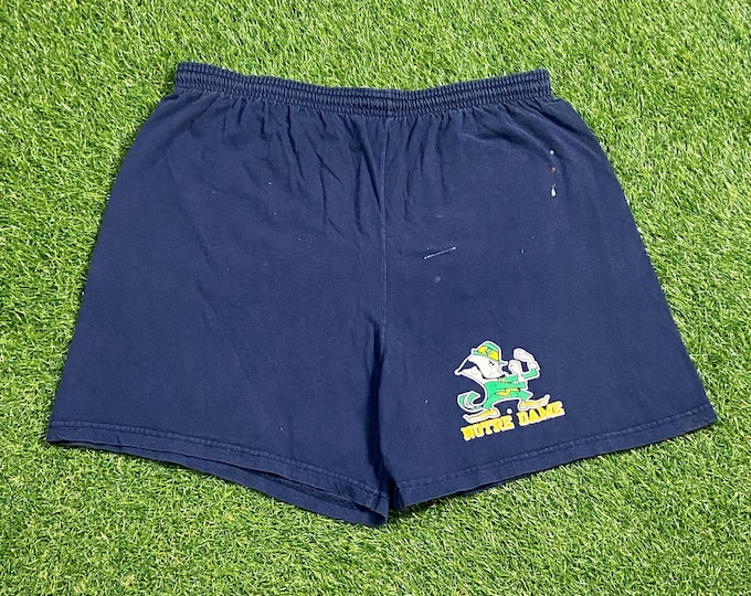 Vintage Notre Dame University Shorts Made USA Size XXL 2XL Fighting Irish NCAA College Football Warm 1990s 90s