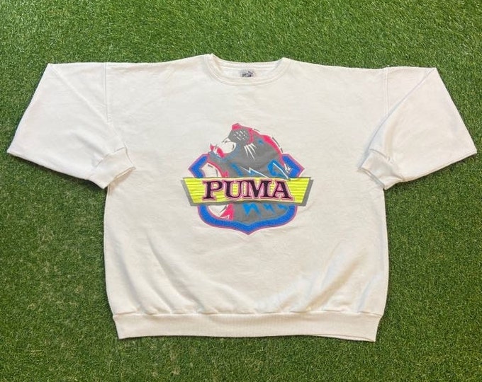 Vintage Puma Crewneck Sweatshirt Size XXL 2XL Sportswear Athletic Wear Classic 90s 1990s Pull Over Oversized