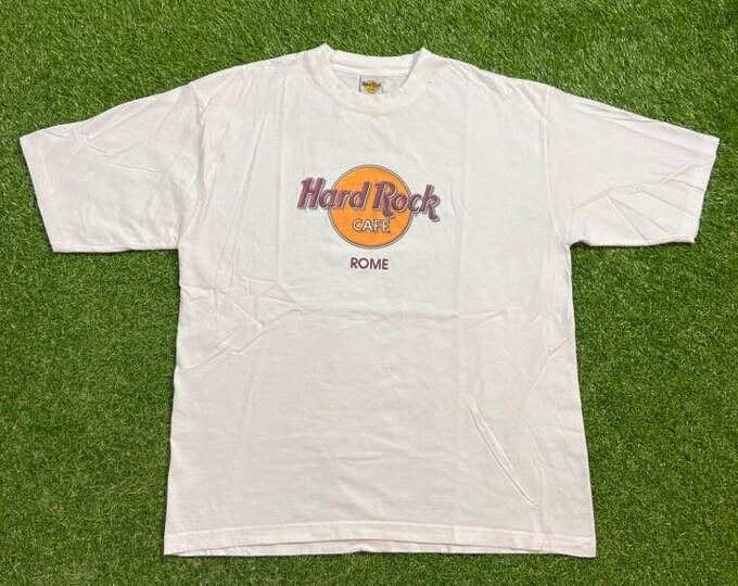 Vintage Hard Rock Cafe Rome T Shirt Tee Size XXL 2XL Italy Europe Classic Music Hotel 1990s 90s