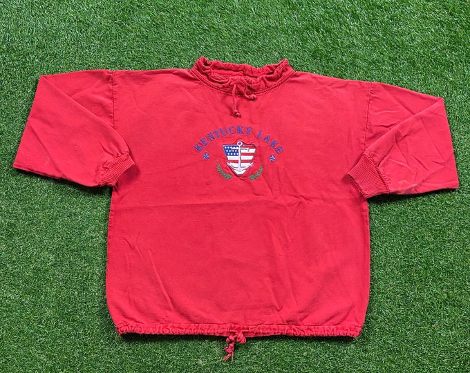 Vintage Kentucky Lake Sweatshirt Made USA Size Xtra Large XL Tennessee River Lexington Louisville Pull Over Oversized