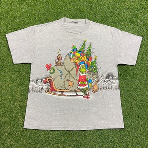 Vintage The Grinch T Shirt Tee tamaño grande L Dr Seuss Navidad XMAS Horton Hears Who Classic Childrens Cartoon Cat Hat 00s