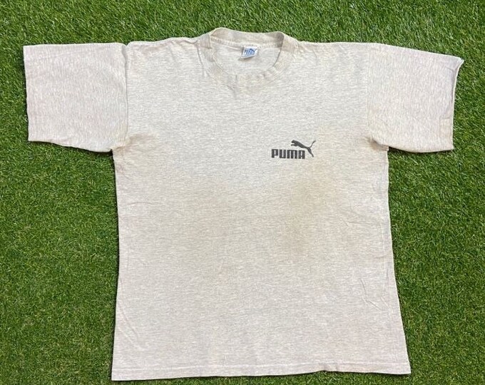 Vintage Puma T Shirt Tee Made USA Size Large L MLS Soccer Futbol FIFA Mesi Classic Sportswear Athletic Wear 1990s 90s