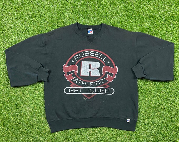 Vintage Russell Athletic Crewneck Sweatshirt Made USA Size Large L 1990s 90s Sportswear Pull Over Oversized