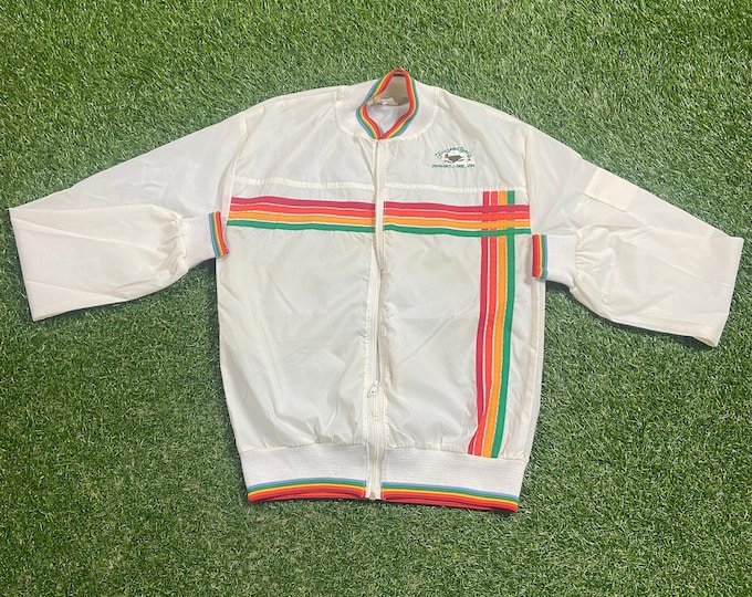 Vintage Thousand Trails Windbreaker Jacket Made USA Size Small S RV Resort Kenisee Lake Jefferson Ohio 1980s 80s Light Rain Coat