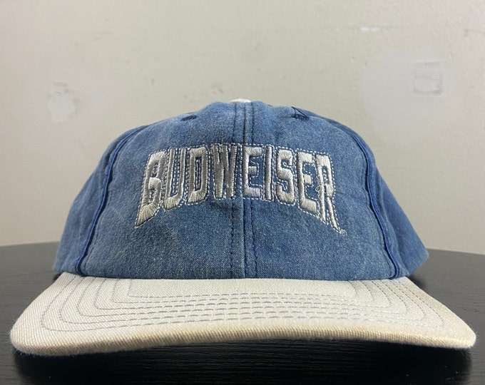 Vintage Budweiser Snapback Hat Made USA OSFA Beer Brew Alcohol 1990s 90s Original Cap