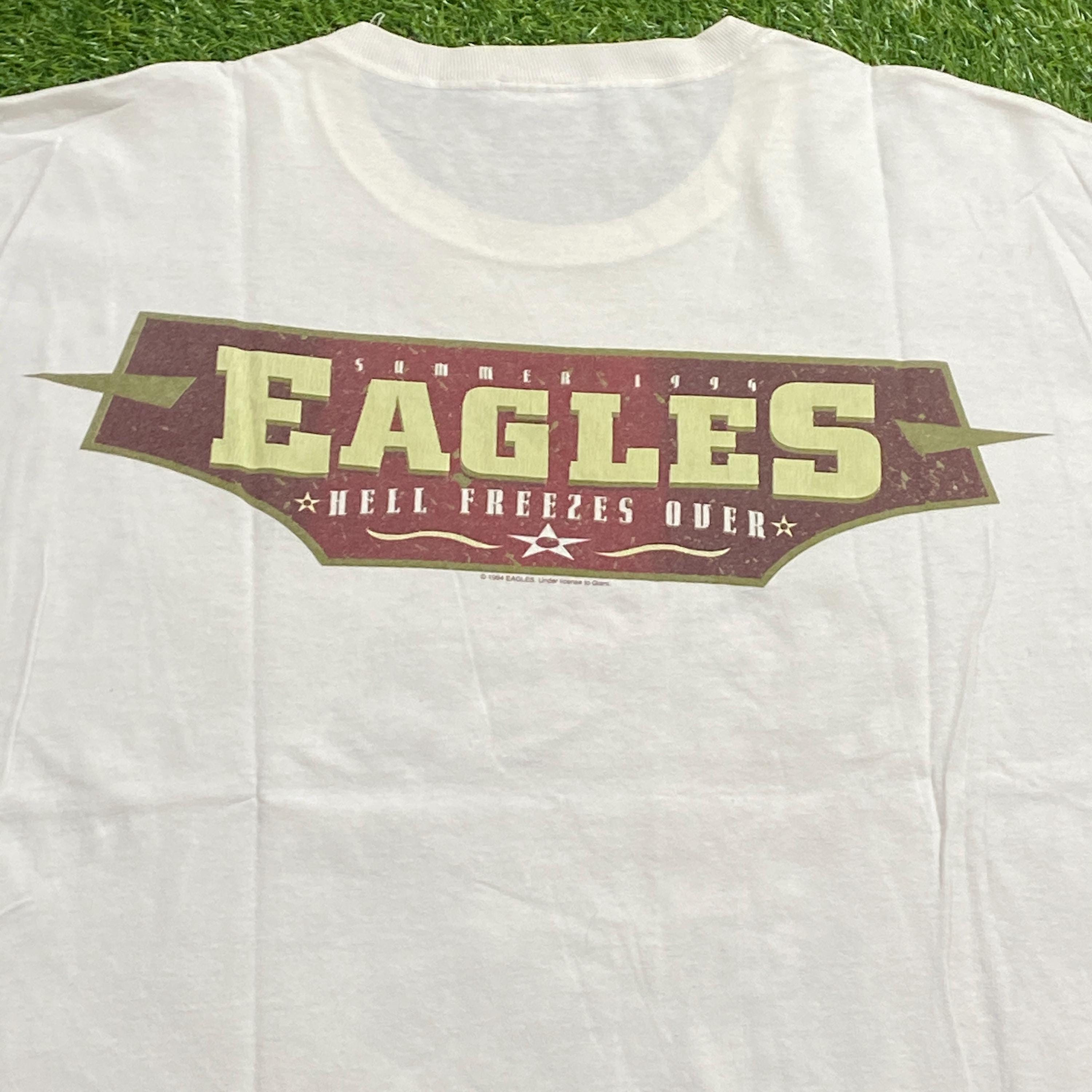 Vintage Eagles Hell Freezes Over T Shirt Tee Made USA Size XXL 2XL