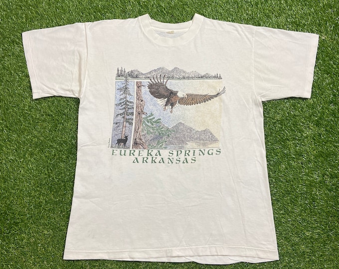 Vintage Eureka Springs Arkansas T Shirt Tee Made USA Size Large L Ozark Mountains US Sothern State Razorbacks 1990s 90s