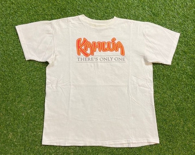 Vintage Kahlua T Shirt Tee Made USA Size Large L Coffee Liqueur Drink Alcohol Party Night Life Classic Liquor 1990s 90s