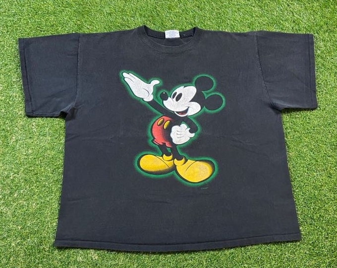 Vintage Mickey Mouse T Shirt Tee Made USA Size Xtra Large XL Disneyland Walt Disney World WDW Classic Magic Kingdom 1990s 90s