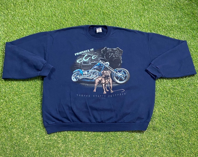 Vintage Orange County Choppers Crewneck Sweatshirt Size Xtra Large XL Harley Davidson Hog Biker Motorcycles 1990s 90s Pull Over Oversized