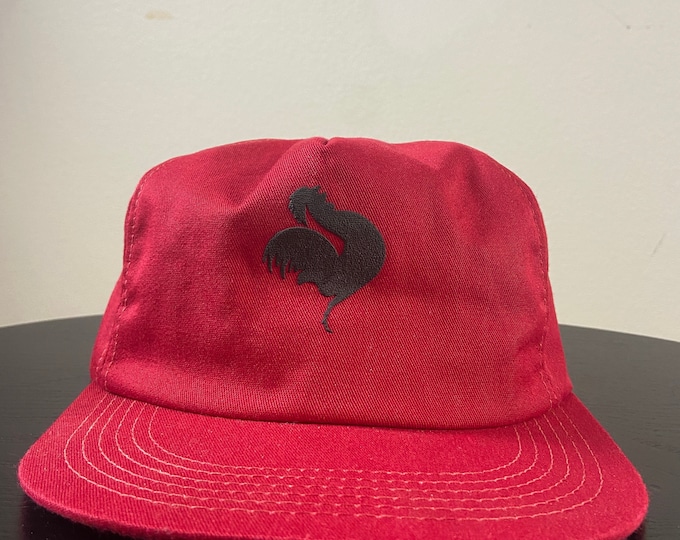 Vintage Rooster Snapback Hat OSFA Funny Comical Cap 1980s 80s Trucker Hat
