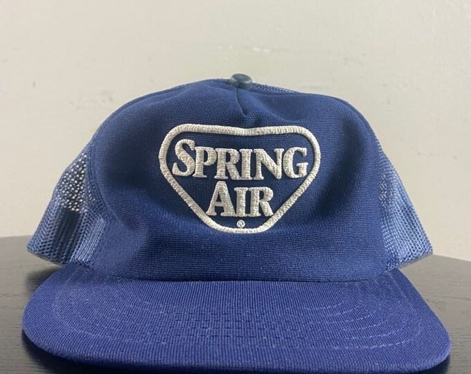 Vintage Spring Air Snapback Hat Made USA OSFA Mattress Sleep Rest Classic Trucker Hat Rare Cap 1980s 80s