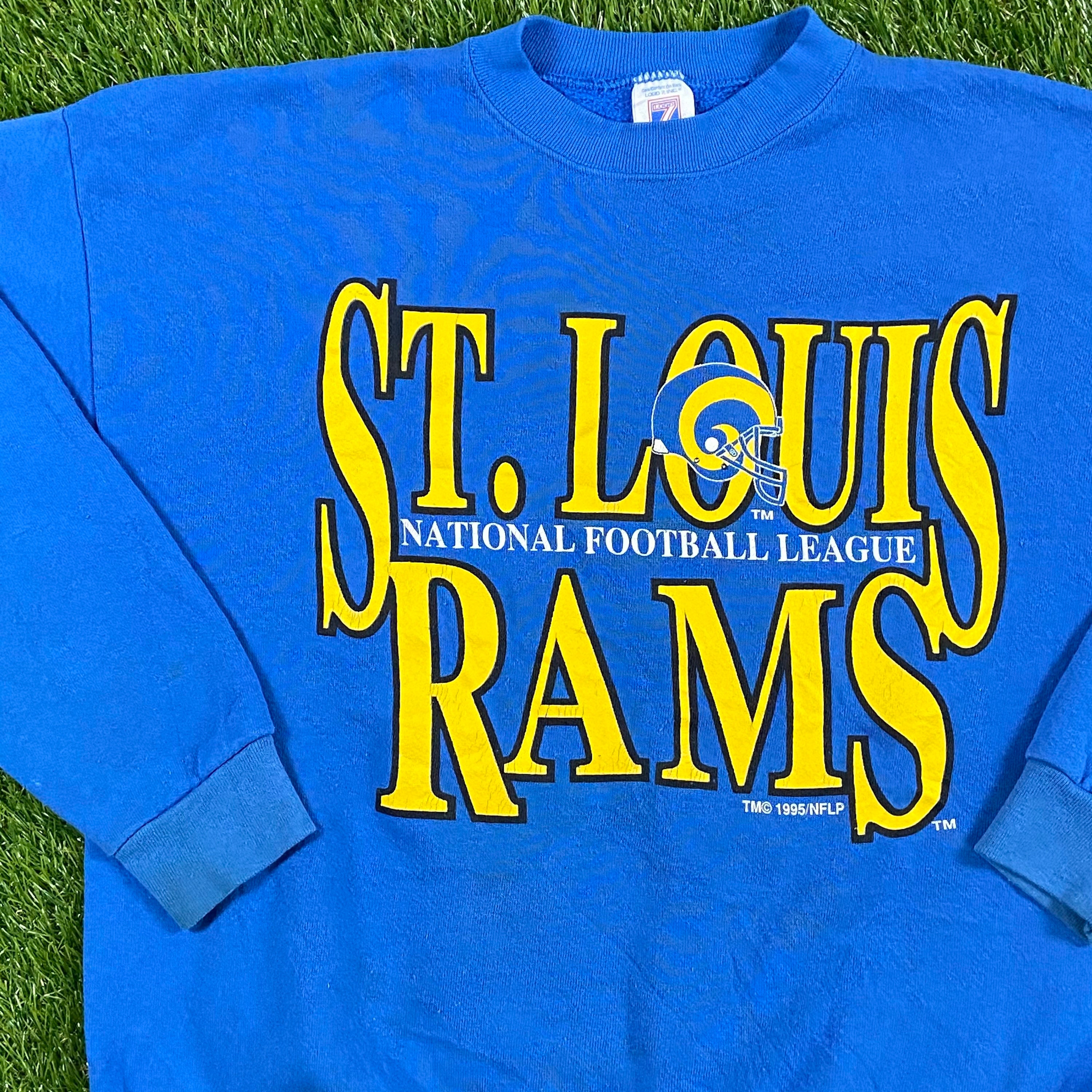 Vintage 90s Distressed NFL ST. Louis Rams Sweatshirt Rams 