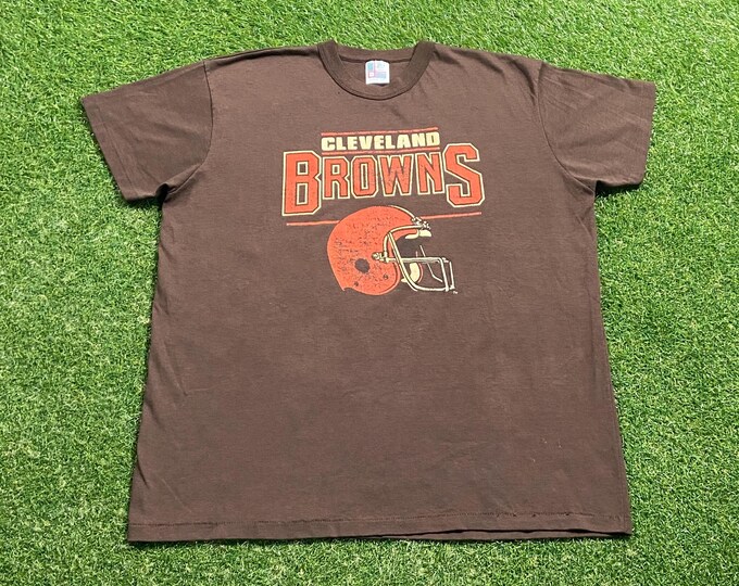 Vintage Cleveland Browns T Shirt Tee Made USA Size Xtra Large XL Ohio NFL Footballs Dawg Pound 1990s 90s