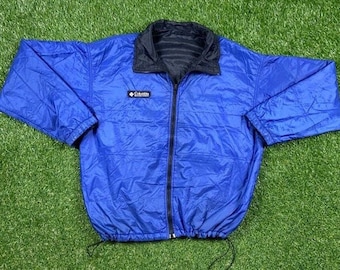Vintage Columbia Reversible Jacket Windbreaker Size Xtra Large XL Hiking Winter Coat Light Rain Coat
