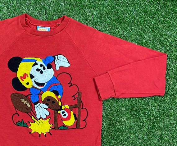 Vintage Mickey Mouse Football Crewneck Sweatshirt Sunday Comics