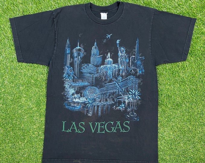 Vintage Las Vegas T Shirt Tee Made USA Size Xtra Large XL Casino Gambling Sin City Nevada Tourist Visitor 1990s 90s