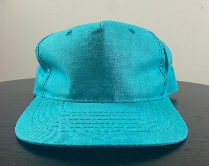 Vintage Plain Green Snapback Hat OSFA Youngan Hat Co  1980s 1990s 80s 90s Custom Blank