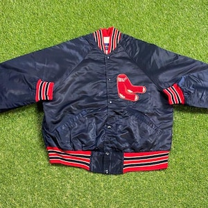Vintage Boston Red Sox Varsity Satin Snap Jacket Starter Made USA Size Xtra Large XL MLB Baseball New England 1990s 90s