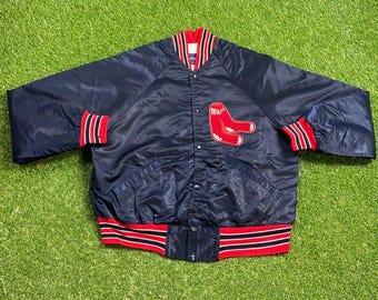 Vintage Boston Red Sox Varsity Satin Snap Jacket Starter Made USA Size Xtra Large XL MLB Baseball New England 1990s 90s