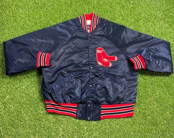 Vintage Boston Red Sox Varsity Satin Snap Jacket Starter Made USA Size Xtra Large XL MLB Baseball New England 1990s 90s