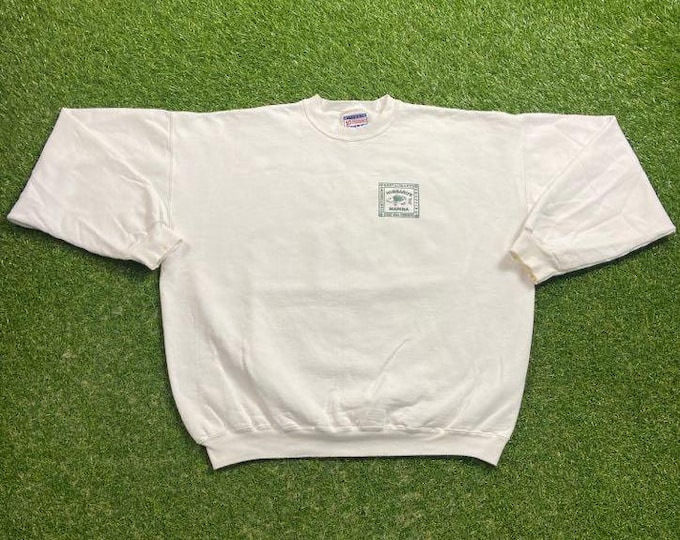 Vintage Hubbard's Marina Crewneck Sweatshirt Size XL Bass Pro Shops Fishing Apparel Accessories Hunting Nature Madeira Beach Florida 90s