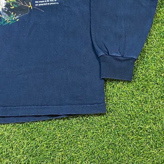 Vintage Endangered Giant Panda Long Sleeve Shirt Galt Sand Made USA Size Large L Animals Habitat Endangered Species Earth Day Jungle 1990s View 5